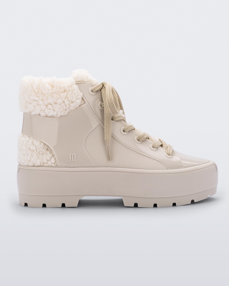 beige_melissa_fluffy_sneaker.jpg Beige Melissa Fluffy Sneaker - Image 1